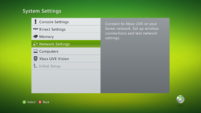 Επιλέξτε "Network Settings" Επιλέξτε "Network Settings"