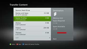If you do not have enough space, remove some content