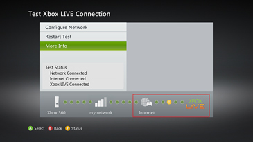 : A NAT warning appears as a yellow triangle