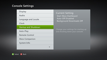 Select Startup and Shutdown