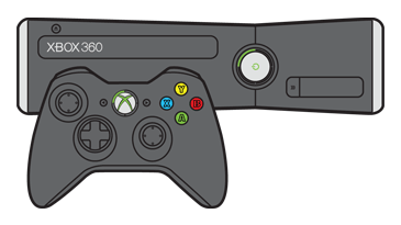Горит правый верхний квадрант индикатора вокруг кнопки питания на консоли Xbox 360 S и вокруг кнопки Guide геймпада. 