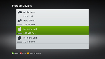 Select a storage device