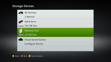 Select a storage device
